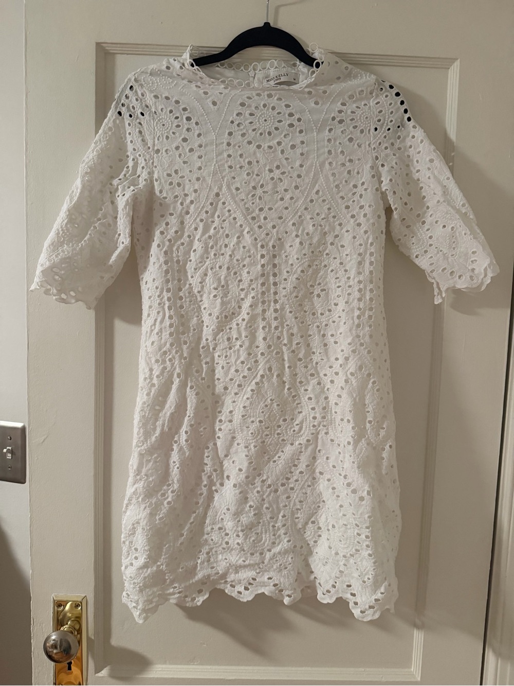 Boutique White Eyelet Lace Shift Dress